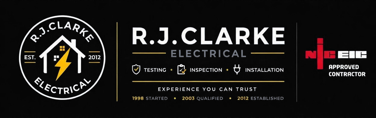 R.J. Clarke Electrical — Testing, Inspection, Installation. Experience You Can Trust. Established 2012. NICEIC Approved Contractor.